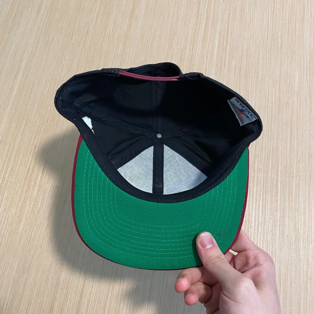 Vintage Logo Athletic Indianapolis 500 Snapback Hat Black Maroon Racing Cap 90s - Picture 5 of 6
